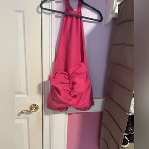 Bright pink one pice with scrunch butt